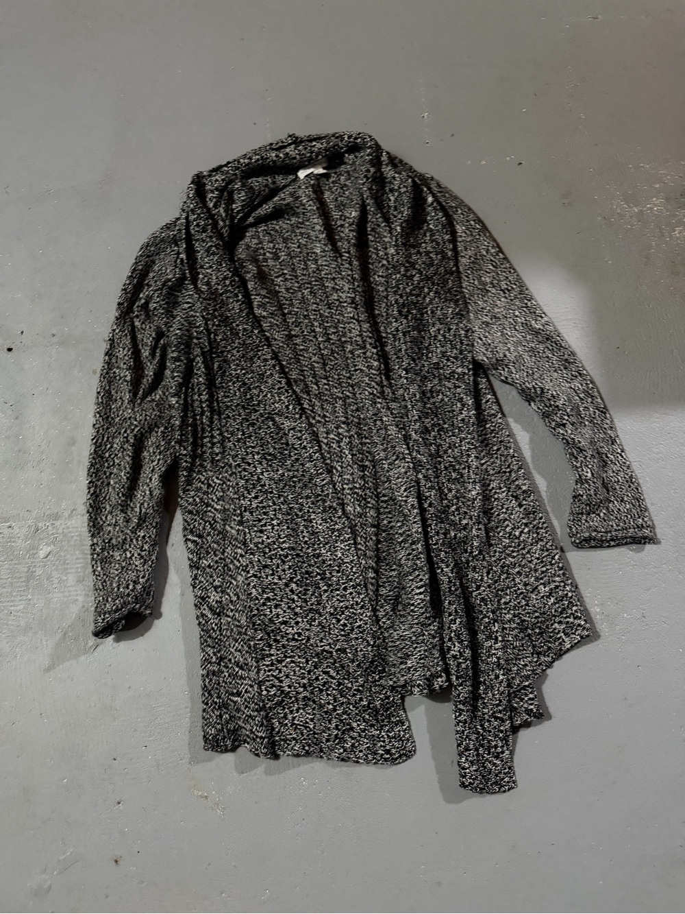 Notations Black & Gray Marled Open-Front Women's Cardigan